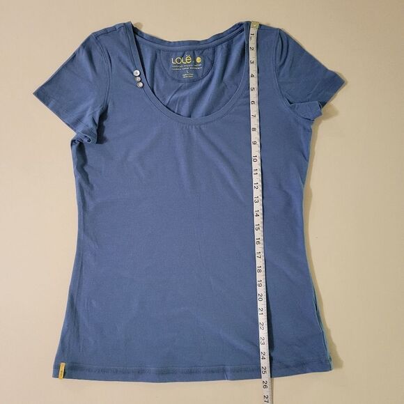 Lolë Women's Blue Scoop-neck Short Sleeve Spring Tee - Picture 4 of 12